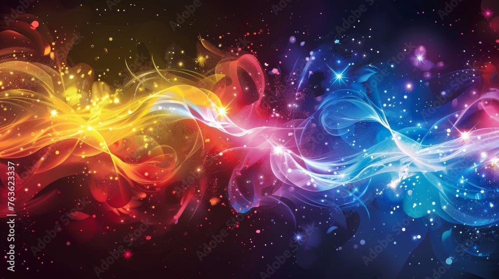 Fototapeta premium A colorful abstract background with a swirl of bright colors, AI
