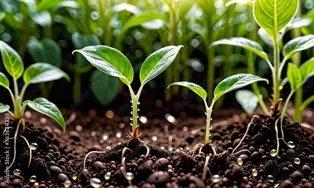 plants growing from soil, plant progress, growing plant, grow up from ground