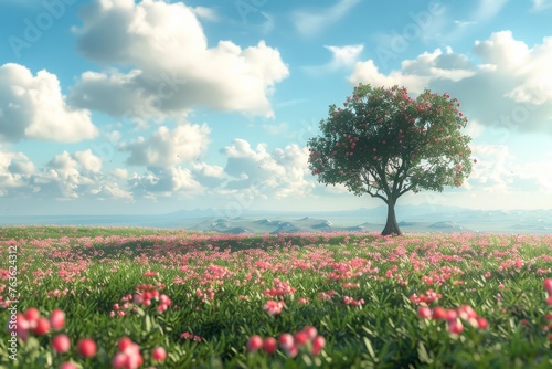 Craft a spring meadow in Blender minimal yet vibrant