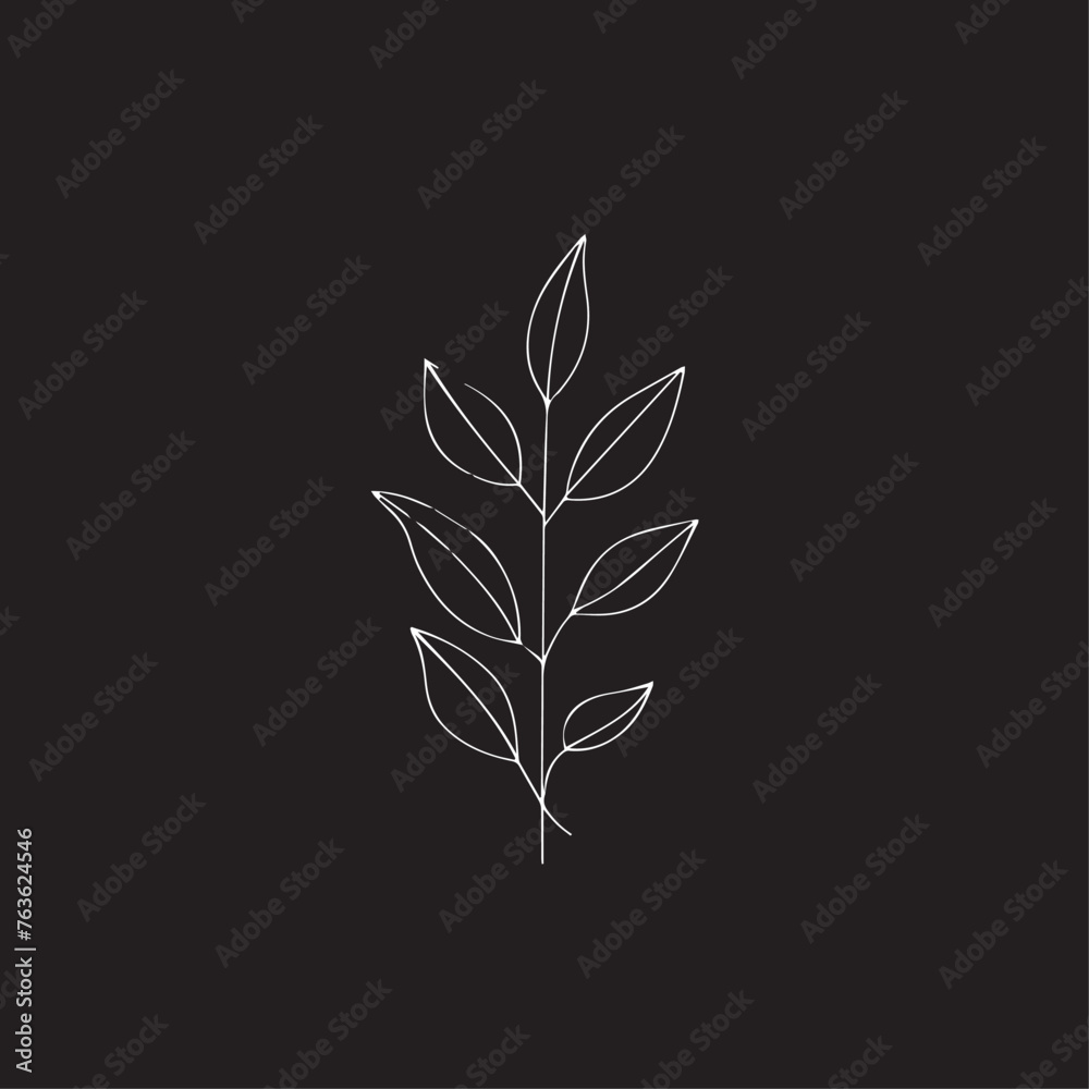 Green leaves in cartoon, doodle style . Image for t-shirt, web, mobile apps and ui. Isolated 2d vector illustration in logo, icon, sketch style, Eps 10, black and white. AI Generative