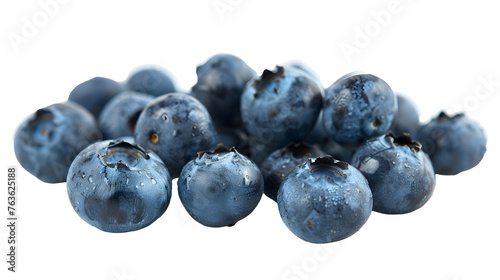 Fresh blueberries isolated on white, macro 