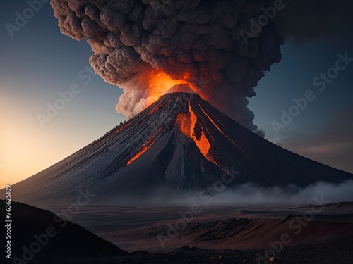 the volcano s smoke background photo