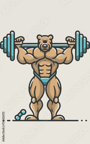 red white black modern style minimalist lines of a strong muscle pose strong body builder anatomy man at gym with bundle Doing exercises in all body positions using different gym equipment