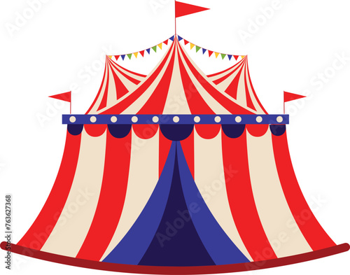 Vintage red Circus carnival tent 