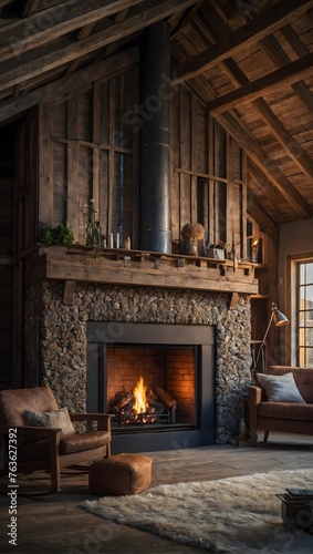 Rustic Elegance: A Cozy Hearth in a Reimagined Barn
