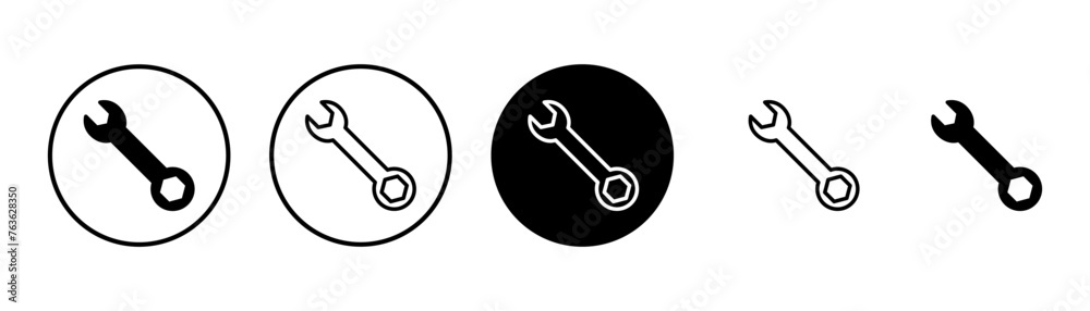 wrench icon vector isolated on white background. Wrench vector icon. Spanner symbol
