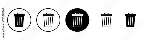 Trash icon vector isolated on white background. trash can icon. Delete icon vector