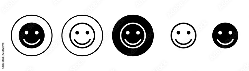 Fototapeta premium Smile icon vector isolated on white background. Smile vector icon. Emoticon Icon vector. Emoji