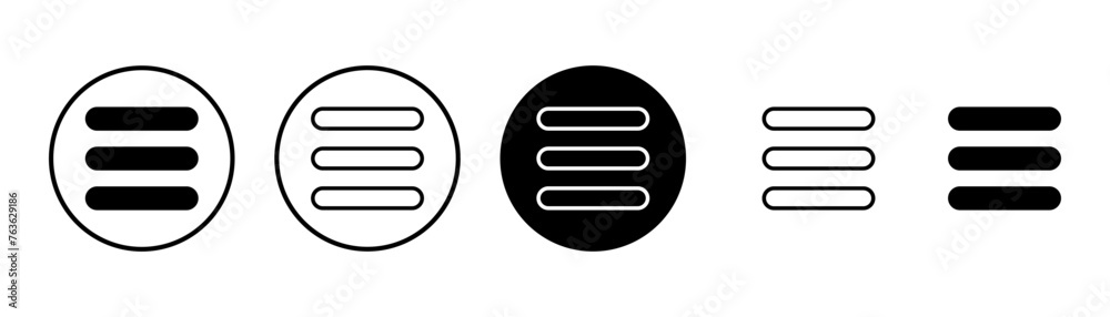 Menu Icon vector isolated on white background. web menu icon Menu Icon vector isolated on white background. web menu icon
