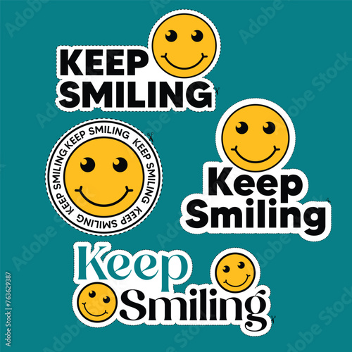 keep smile sticker vector