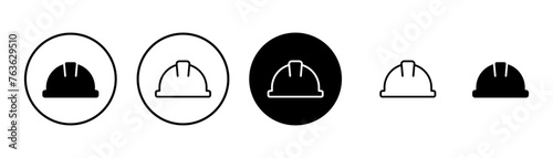 Helmet icon vector isolated on white background. Motorcycle helmets. Racing helmet. construction helmet icon. Safety helmet photo