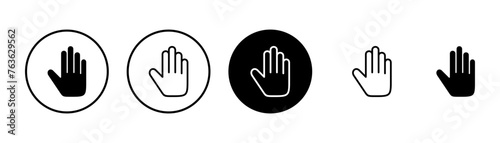Hand icon vector isolated on white background. Hand gesture. hand stop