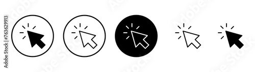 Click icon vector isolated on white background. Cursor icon. Computer mouse click cursor black arrow icons. pointer arrow