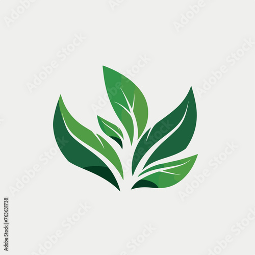 Green leaves in cartoon  doodle style. Image for t-shirt  web  mobile apps and ui. Isolated 2d vector illustration in logo  icon  sketch style  Eps 10. AI Generative
