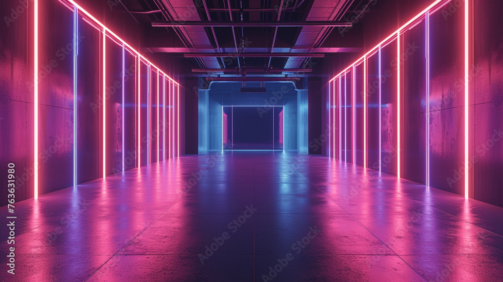 purple corridor with light