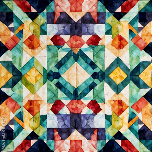 Watercolor Quilt Square