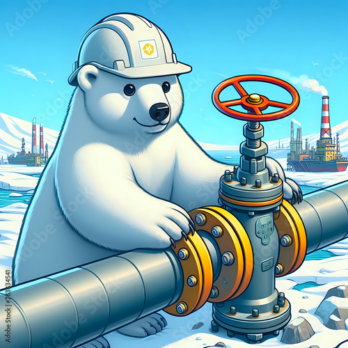 A blank, letterhead for a postcard, an Arctic polar bear oilman.	
