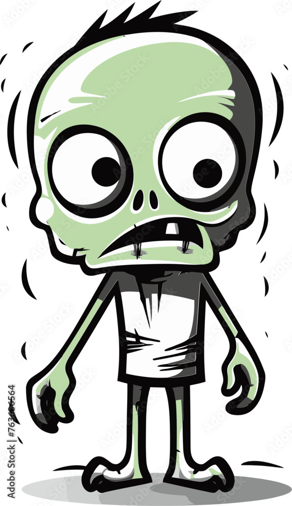 Ghastly Vector Image of a Zombie in Cargo Pants That Appears to Be Infested with Ghastly Spirits