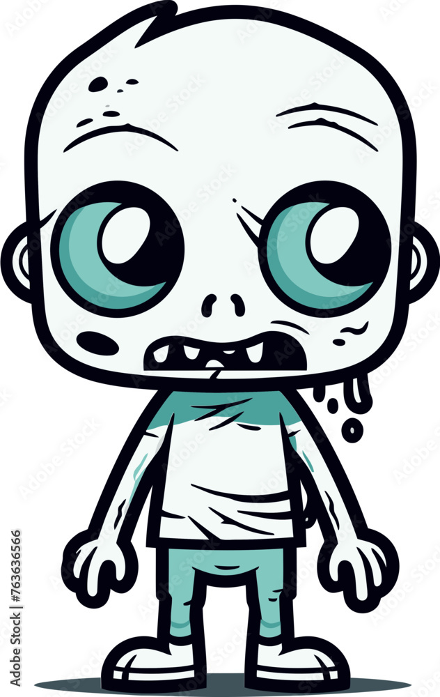 Haunted Vector Illustration of a Zombie in Cargo Pants That Is Haunted by the Memories of Its Former Life