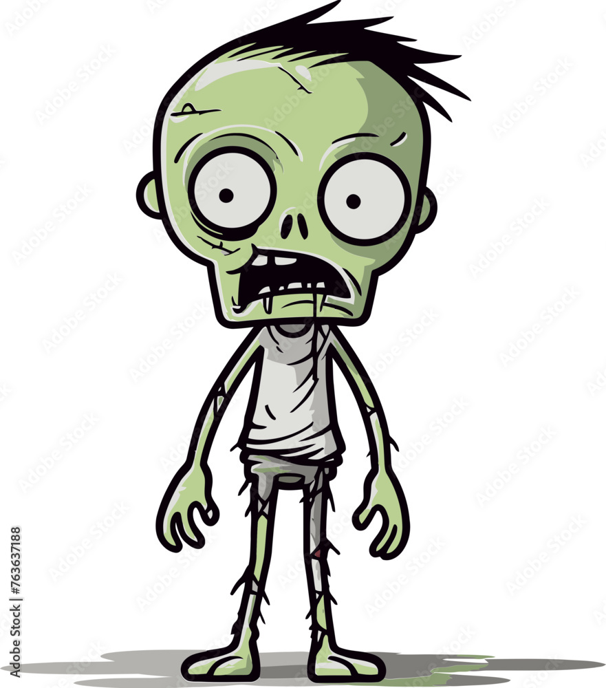 Kinetic Vector Image of a Zombie with Tattered Cargo Pants That Moves with a Kinetic Energy That Defies Explanation