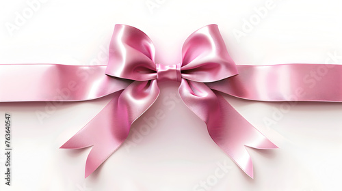 pink ribbon isolated on white background. 