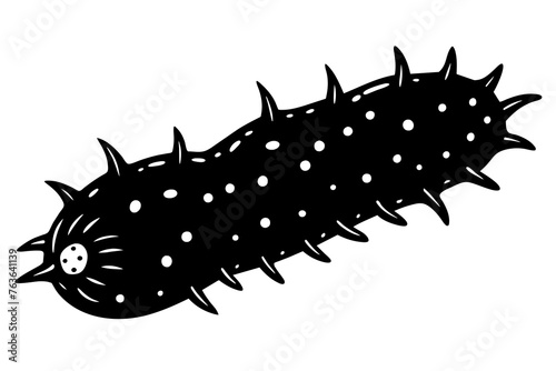 sea cucumber silhouette vector illustration