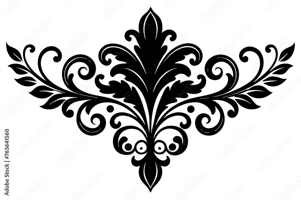 Rangoli design silhouette vector 