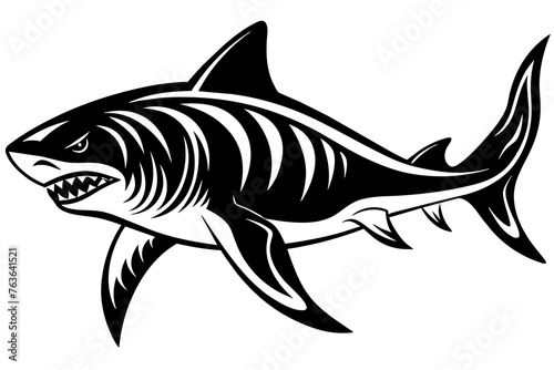 tiger shark silhouette vector illustration