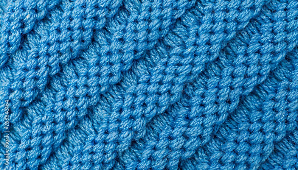blue knitted yarn fabric surface, 16:9 widescreen wallpaper / backdrop / background, graphic resources	
