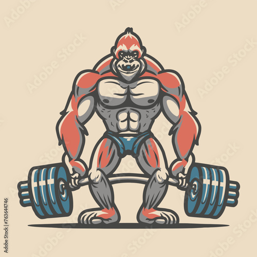 red white black modern style minimalist lines of a strong muscle pose strong body builder anatomy man at gym with bundle Doing exercises in all body positions using different gym equipment