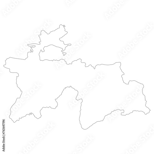 Tajikistan map. Map of Tajikistan in white color