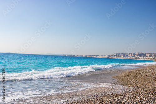 View of the beach in Nice, France