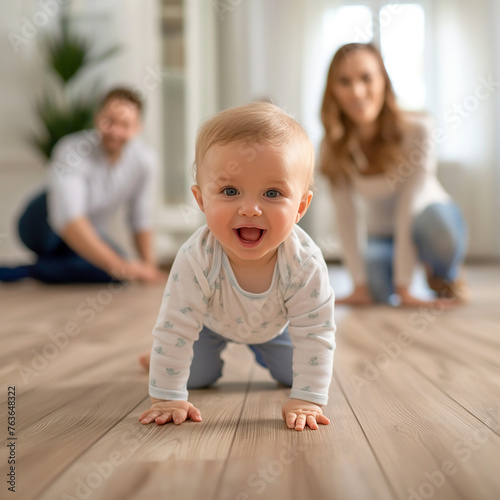 toddler making his first steps photo