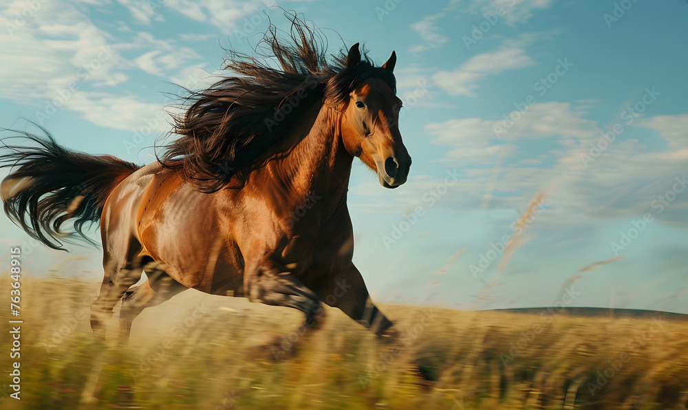 wild horse galloping, Generative AI 
