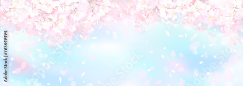 春の青空に満開の桜