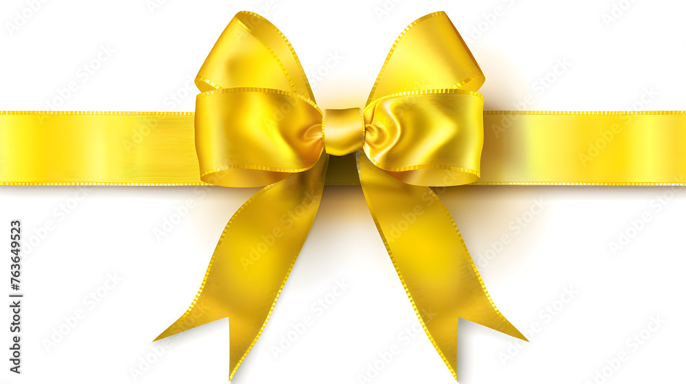 Yellow bow isolated on white background Yellow bow isolated on white background