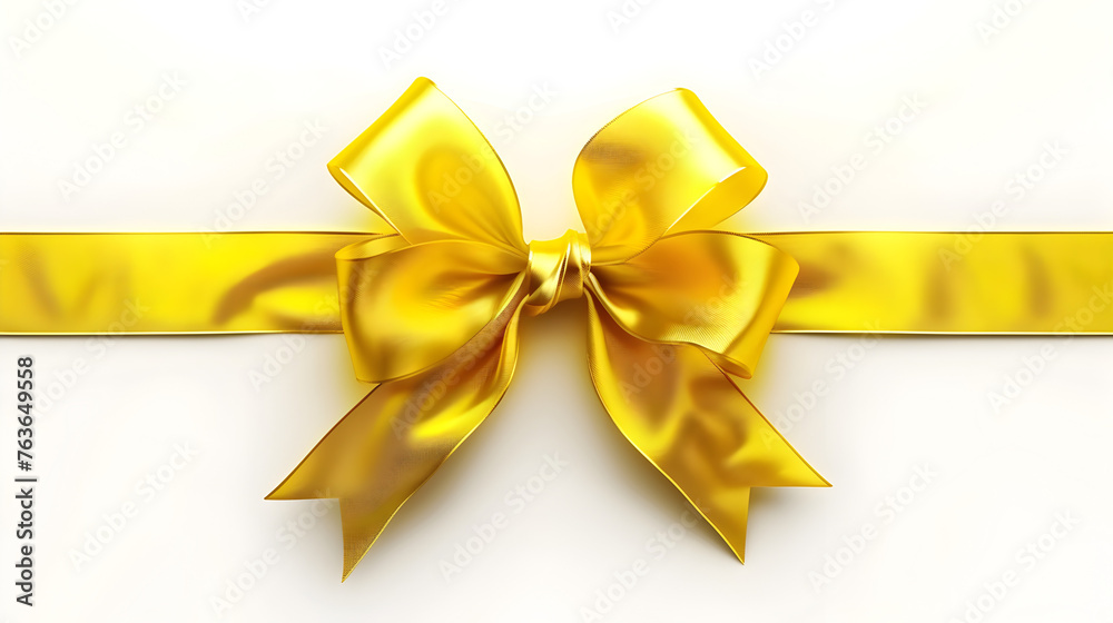 Yellow bow isolated on white background Yellow bow isolated on white background