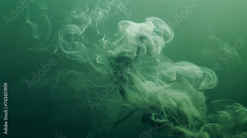 green smoke on green background
