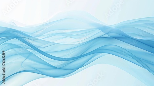 Abstract blue wave background with smooth gradient and white space, modern design, digital illustration