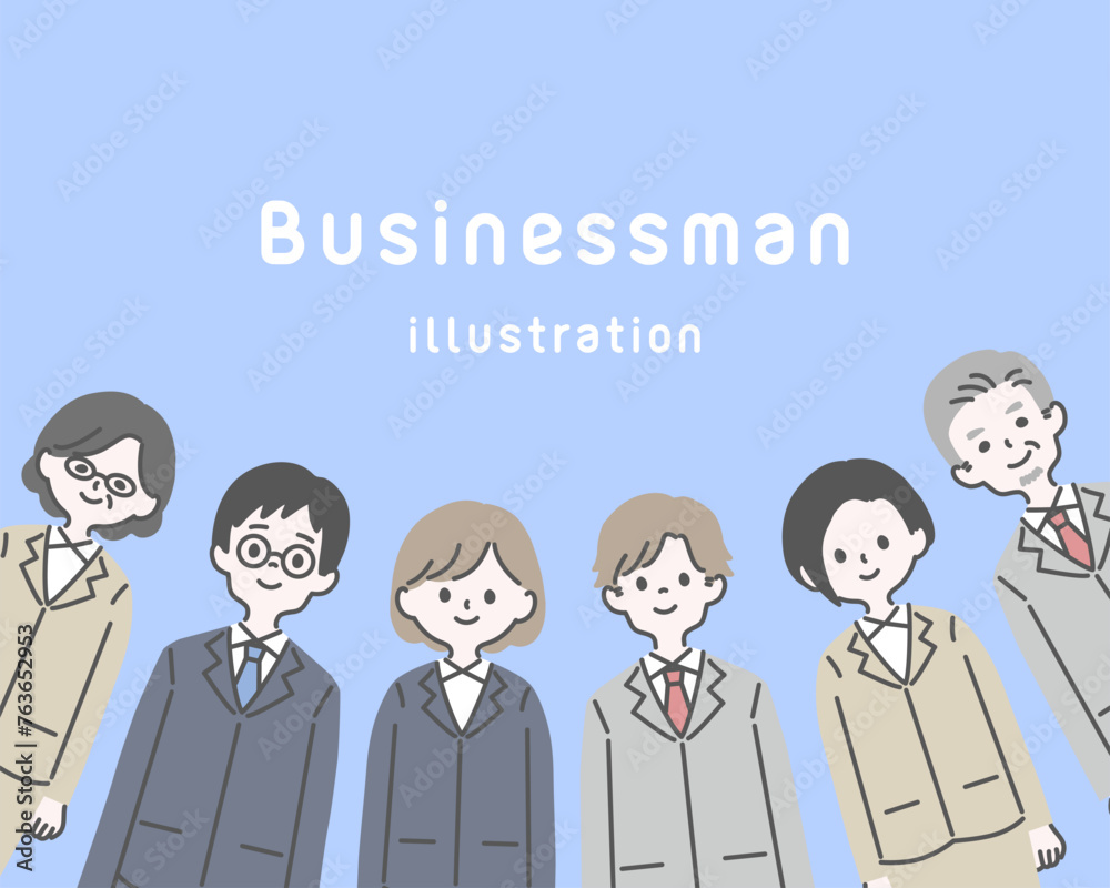 スーツを着た男女のイラストセット5 スーツを着た男女のイラストセット5
