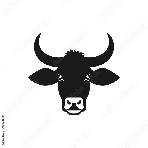 Cow icon flat style isolated on white background. Vector illustration