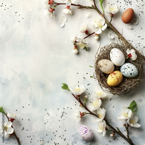 easter decoration with eggs and flowers