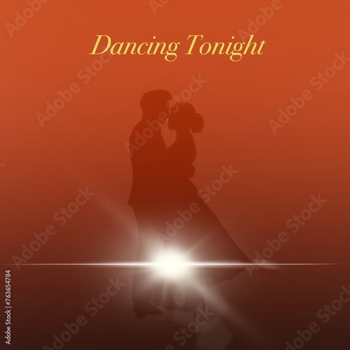 silhouette of bride and groom or couple dancing tonight