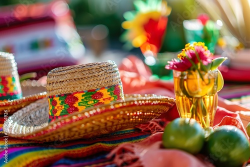 Cinco de Mayo celebration with traditional Mexican decorations.