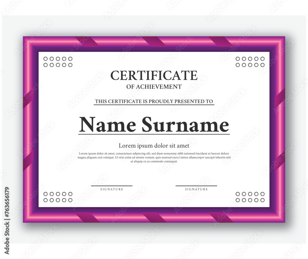 Modern certificate template purple color Modern certificate template purple color