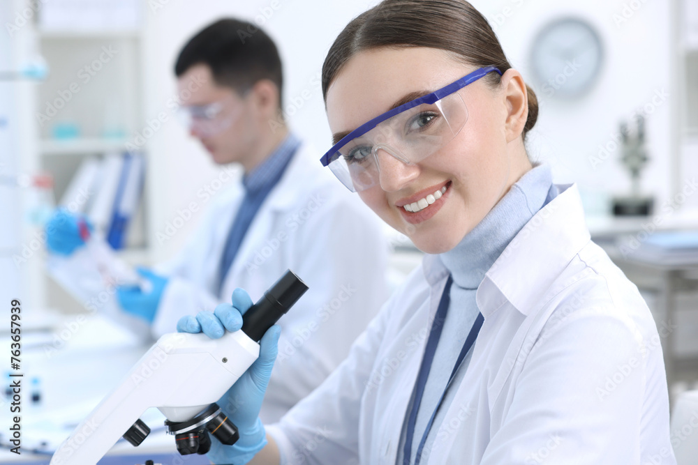 Scientists working with samples in laboratory. Medical research Scientists working with samples in laboratory. Medical research
