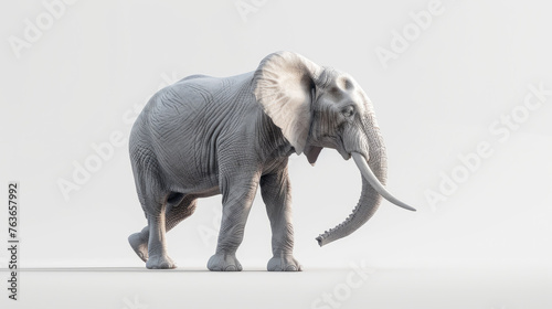 Majestic African Elephant Side Pose 