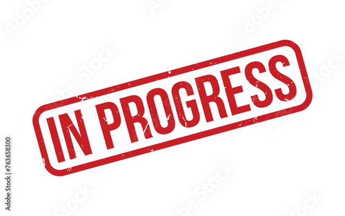 Red In Progress Rubber Stamp Seal Vector