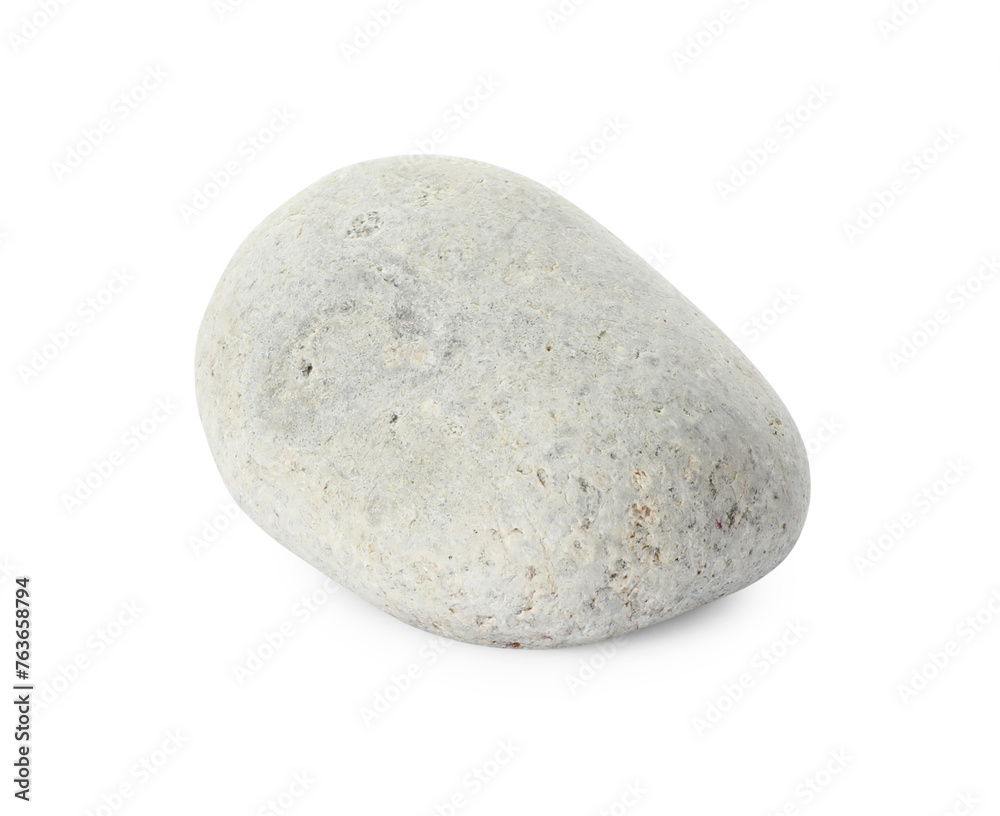 One light stone isolated on white. Sea pebble One light stone isolated on white. Sea pebble