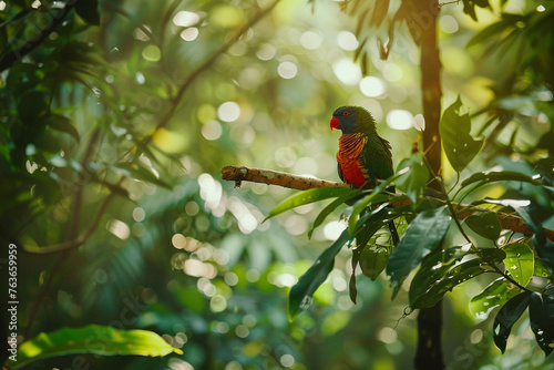 Vibrant Tropical Bird in Rainforest International Day of the Tropics Portrait